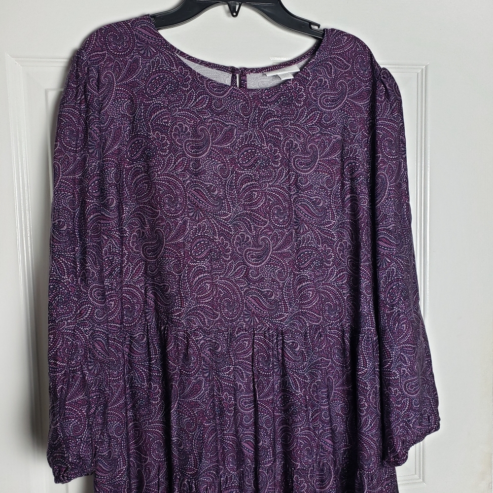 J. Jill Tiered Set-In Sleeve Midi Dress - Picture 2 of 10